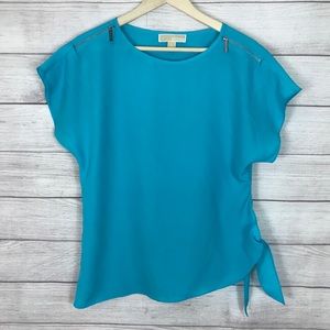 Michael Kors Blouse with Zippers and Side Tie